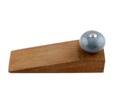 Grey Crackle Ceramic Wooden Door Stopper